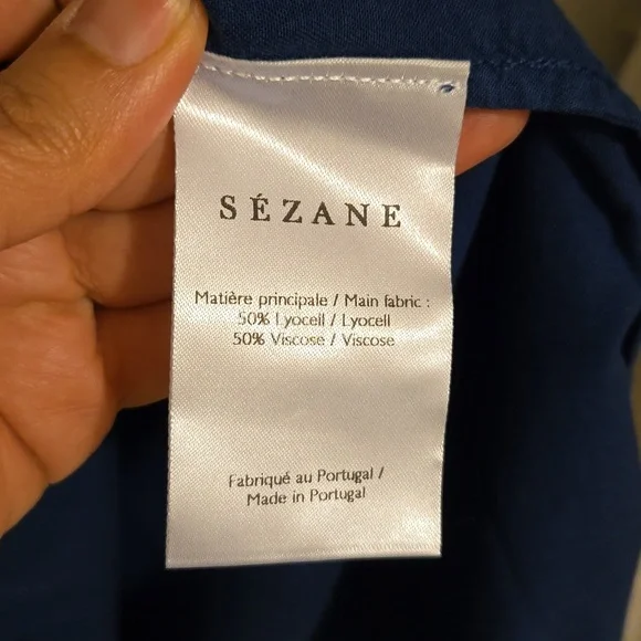 Sezane Davina Long Sleeve Snap Closure Shirt - Picture 9 of 11